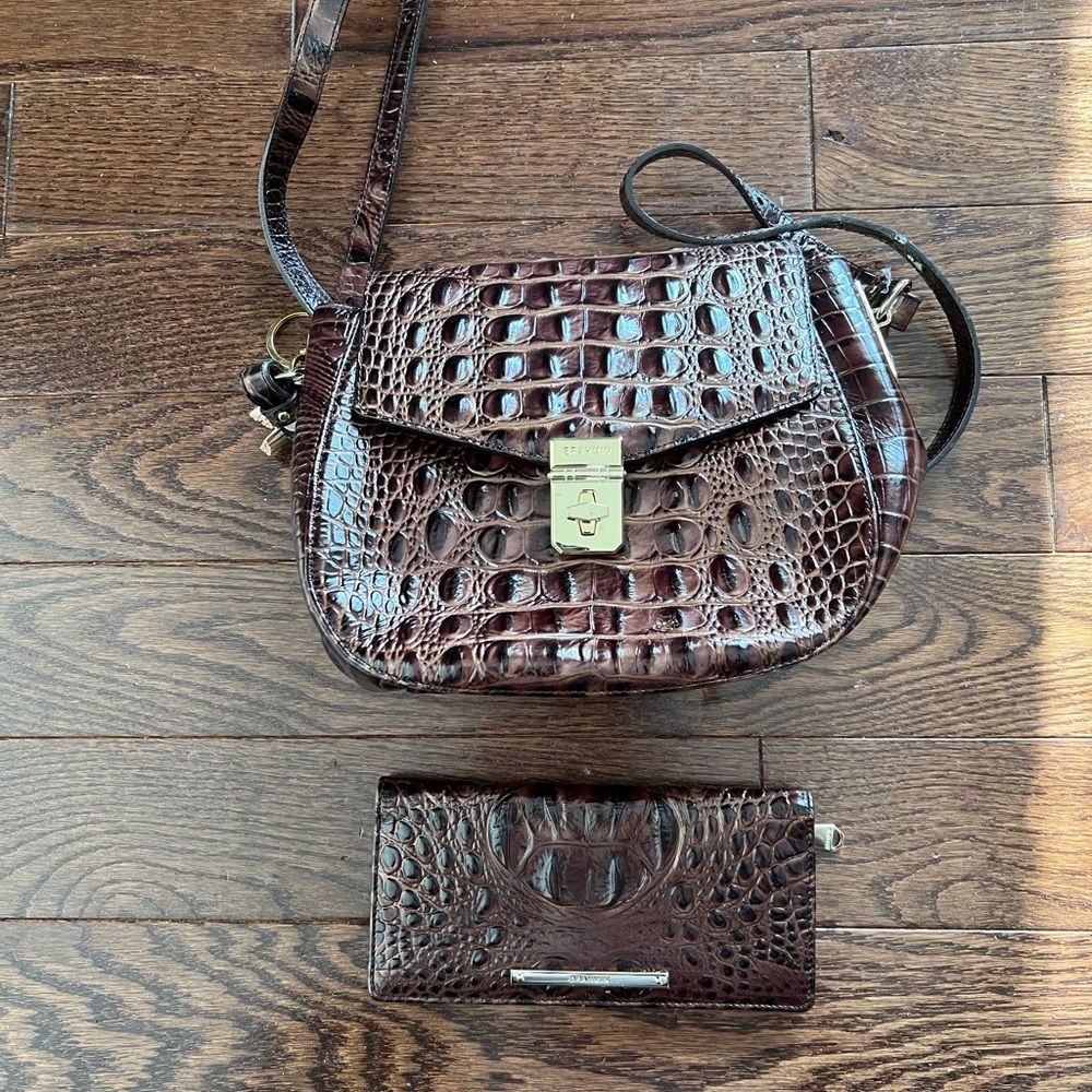 Brahmin Lizzie Crossbody Saddle Bag & Wallet
